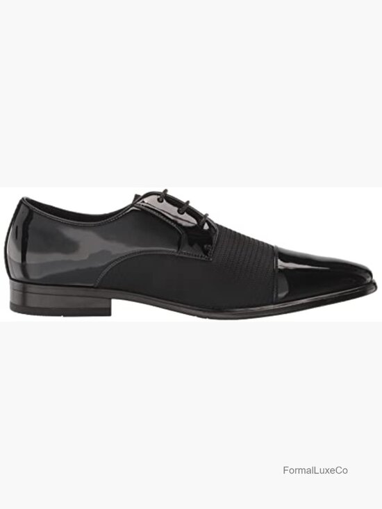 Patent Knit Cap Toe Oxford Lace Up Shoes Memory Foam Dress Casual main image 5